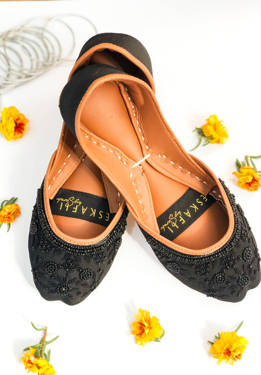 Black Pearl - Embroidered Black Women Khussa